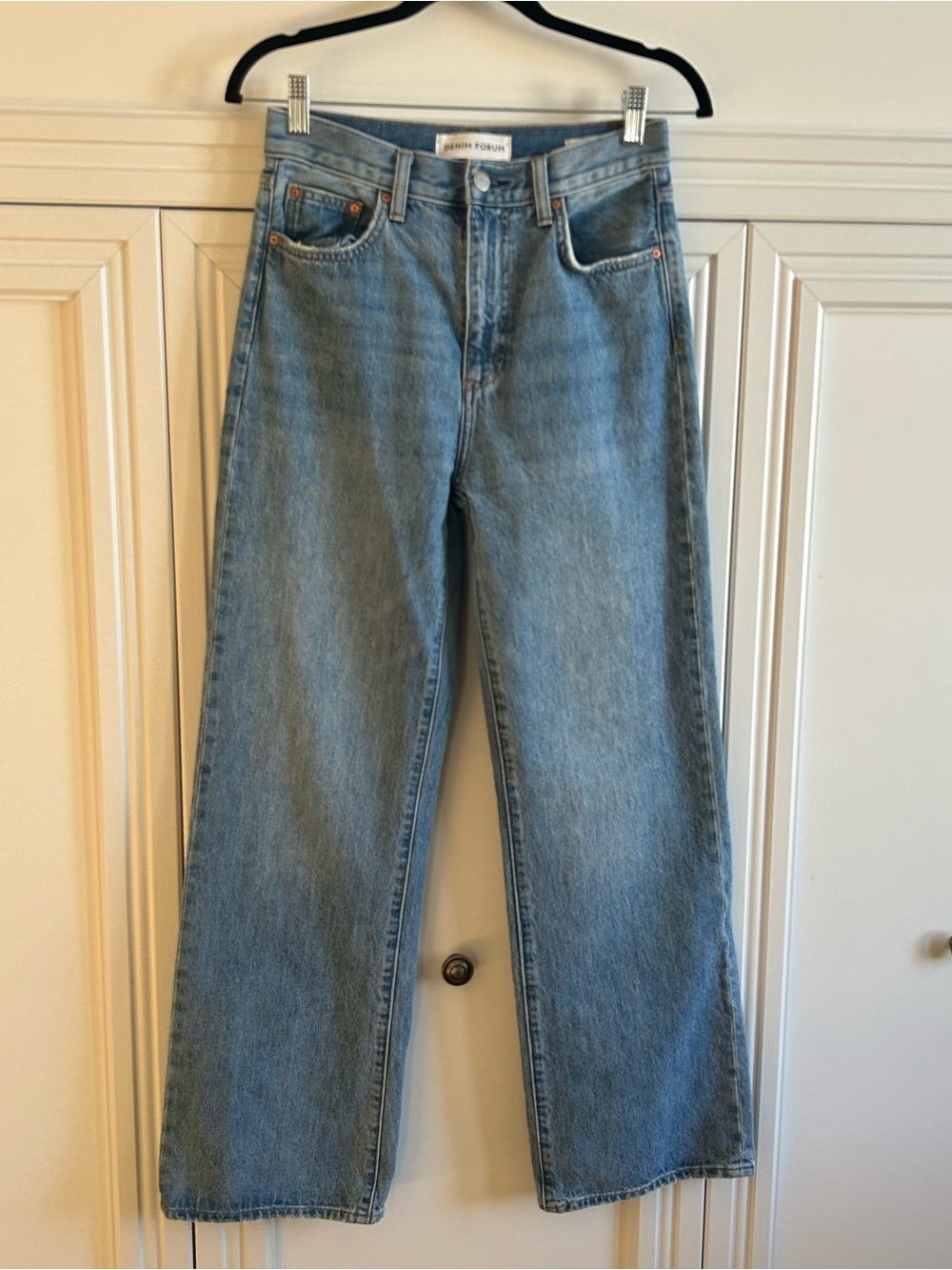 Denim Forum Women's Light Blue Wide Leg Jeans - Picture 2 of 5